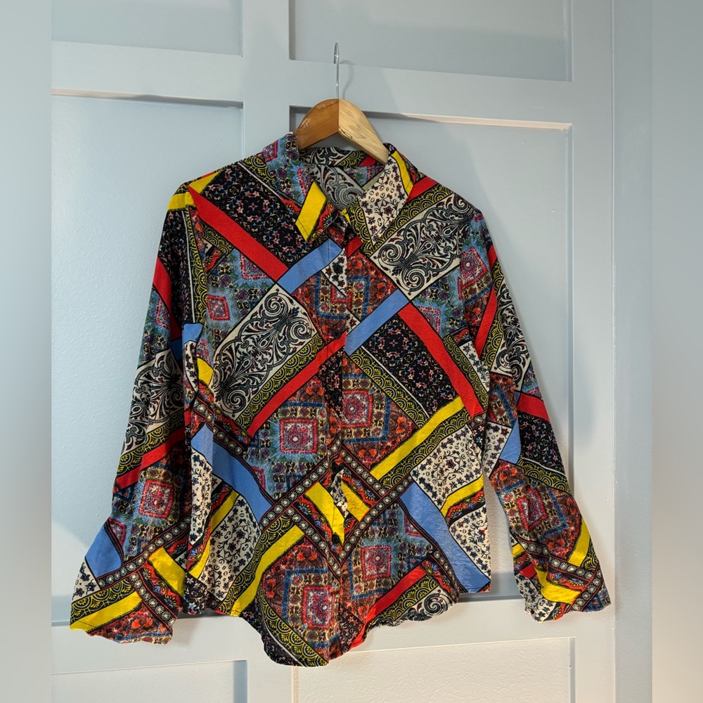 Bold and Unique Scarf Print Shirt - Picture 5 of 6